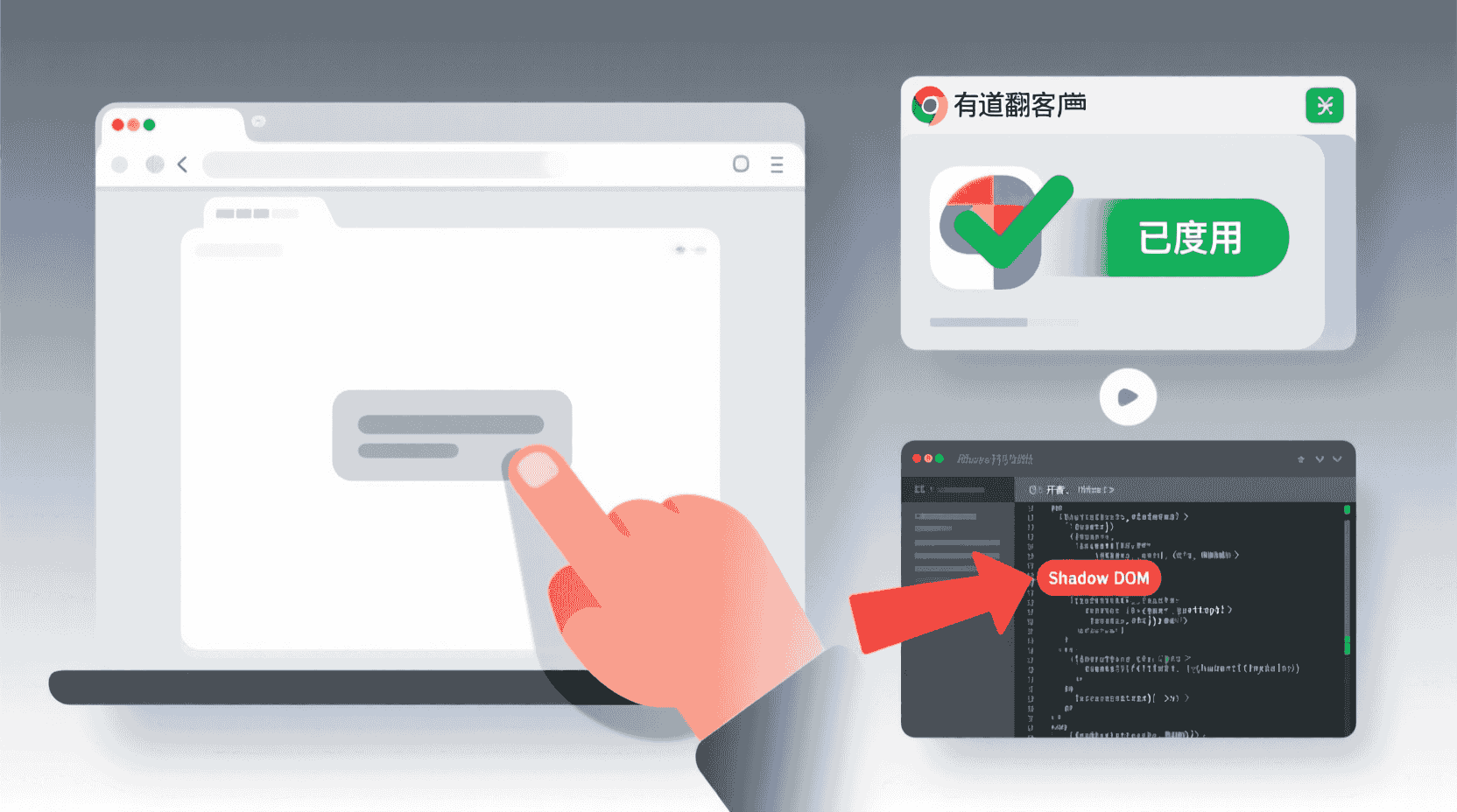 现象 A：选中单词后无任何浮层